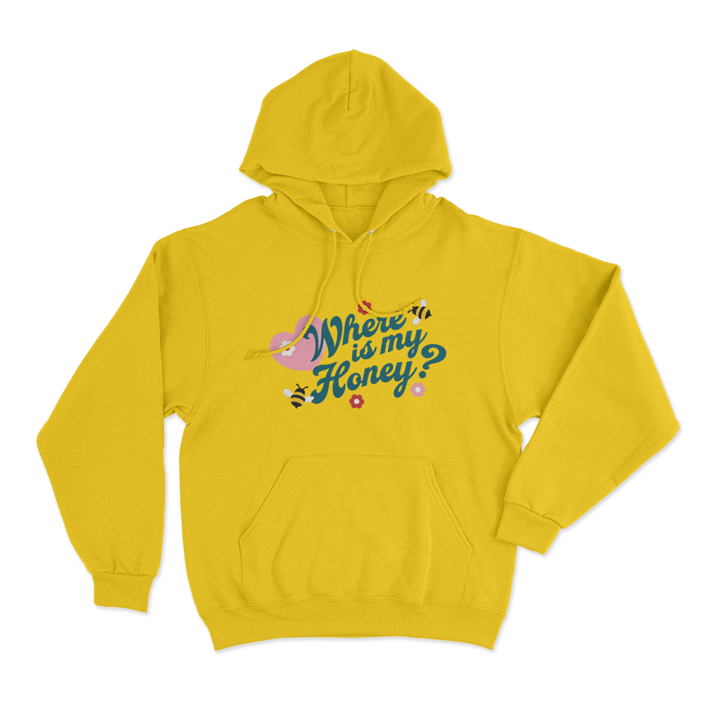 Where Is My Honey Unisex Hoodie Yellow Where Is My Honey Unisex Hoodie Yellow