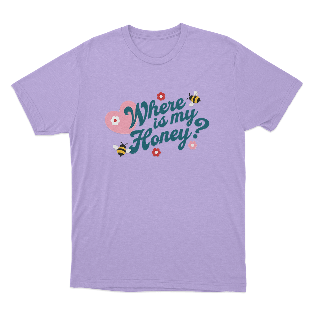 Where Is My Honey Unisex T Shirt Purple Where Is My Honey Unisex T Shirt Purple